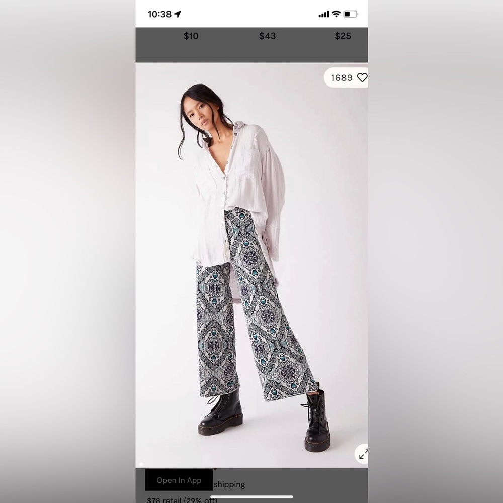 Free People Sun in The West Pants size XS very stretchy